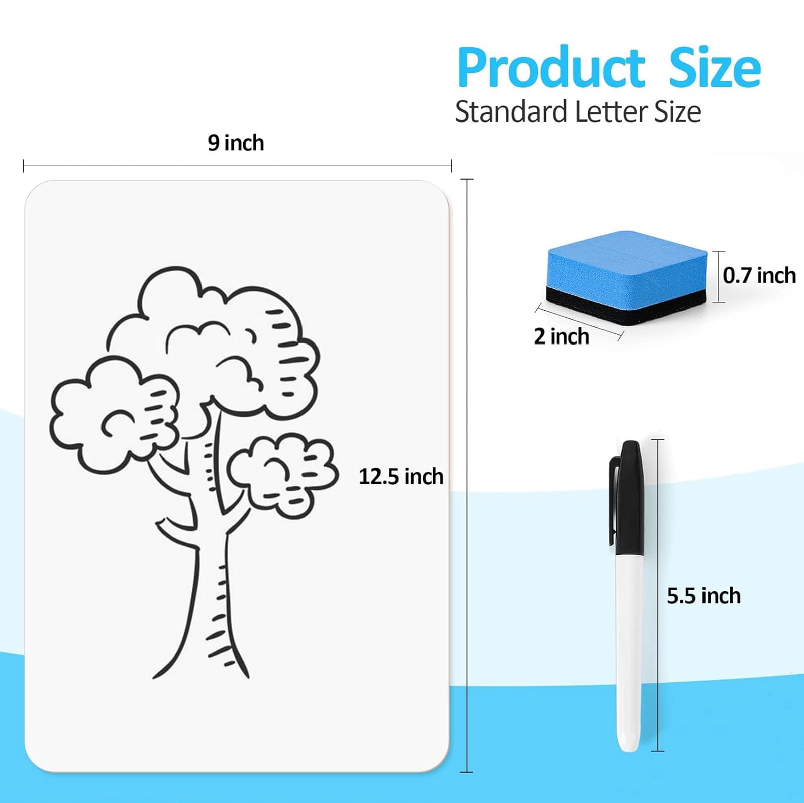 Dry Erase Board,Small White Board Small Dry Erase Board 10 Double-Sided 12.5×9-Inch Whiteboards With 10 Erasers And 10 Markers