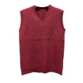 thumbnail image 2 of MAWCLOS Mens Sweaters Sleeveless Sweater Vest Cable Knit Pullover Men Loose Jumper Tops Party Wine Red S, 2 of 4