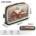 thumbnail image 3 of Standing Pencil Case with Base Large Capacity Stationery Pouch Pen Bag with Zipper for Women Men House with Snow-covered Roof, 3 of 7