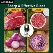 PANCERKA One-Touch Electric Mixer, Food Processors, Meat Grinder, Electric Vegetable Chopper, With 4 Stainless steel Blades, 600ml Capacity, Easy to store, for Meat/Smoothie/Vegetable/Puree/Fruits/Ga