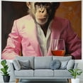 thumbnail image 4 of Orinice Monkey in Pink Suit Tapestry Wall Hanging Unique Style Graphic Tapestries Home Wall Decor Art for Living Room Bedroom Apartment Farmhouse Dorm 50x40inch, 4 of 6