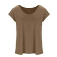 thumbnail image 5 of Patlollav Womens Solid Color Cap Sleeve Blouses T-Shirt Loose Fit Basic Shirts Tank Tops, 5 of 6