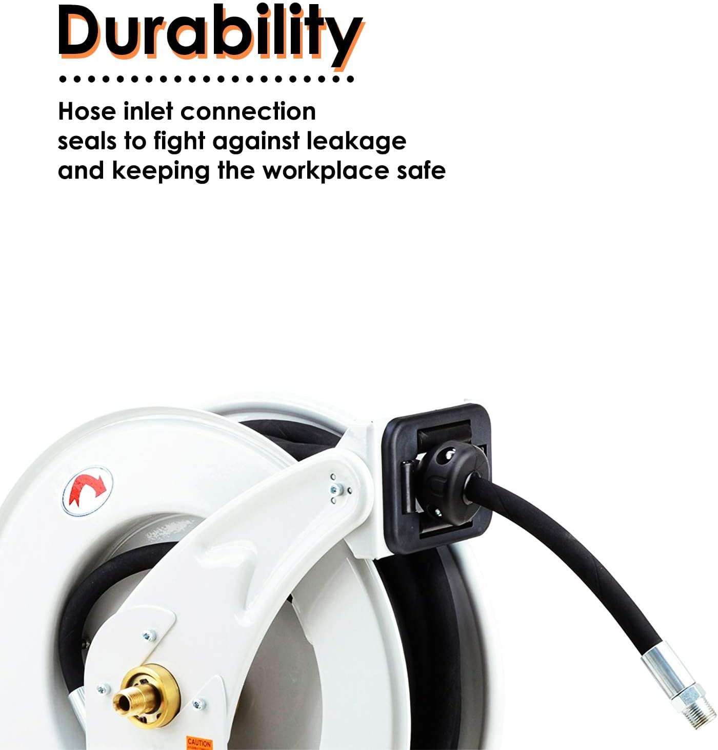 REELWORKS Heavy Duty Spring Driven Hose Reel (1/2" x 50 Ft. Dual OIL REEL)
