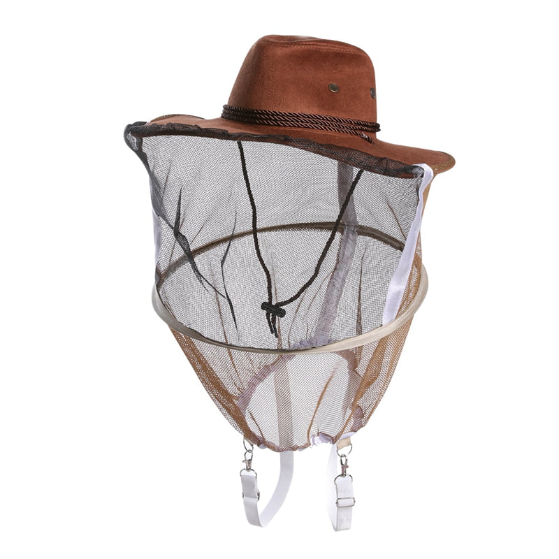Beekeeper Beekeeping Cowboy Hat Mosquito Bee Insect Net Veil Face Head Protector 
