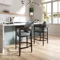 thumbnail image 2 of Manhattan Comfort Ritz 34 in. Grey and Dark Walnut Beech Wood Counter Height Bar Stool, 2 of 3