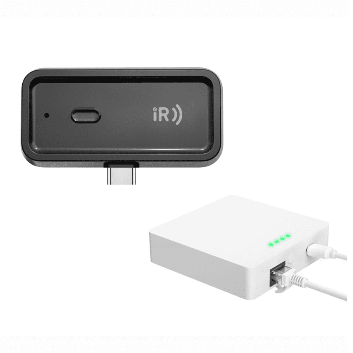 Mini Smart Zigbee IR Remote Control Smart Home Infrared Remote Controller with ZigBee LAN Cateway for Air Conditioner TV,1 x IR Smart Remote Control 1 x Wired Gateway(with line),Black & White