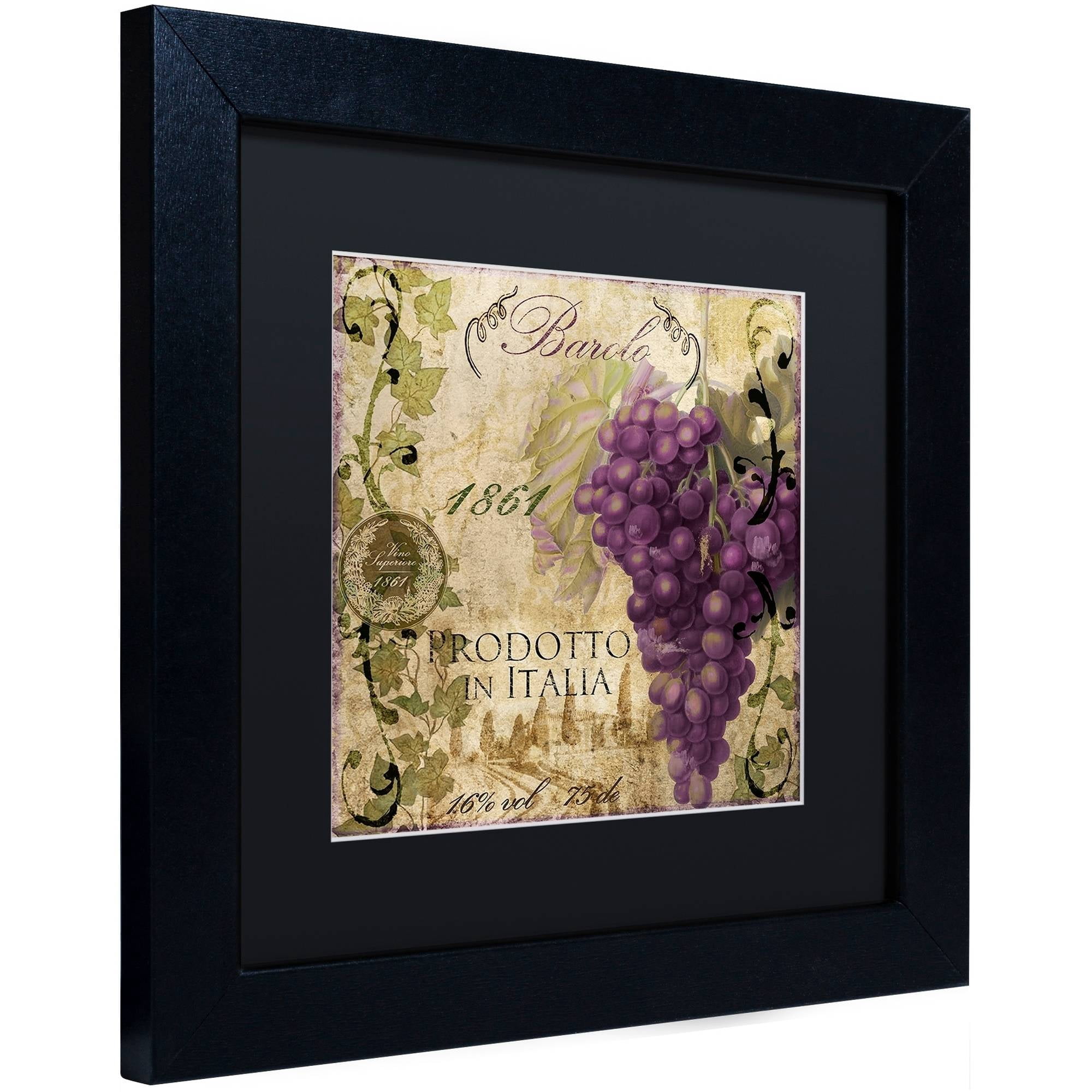 Trademark Fine Art "Vino Italiano II" Canvas Art by Color Bakery Black Matte, Black Frame