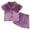 1-Purple284, variant on WOYY Girls Loungewear Set Short Sleeve Button Down Shirt Shorts Sleepwear Outfits, Sizes 3-4