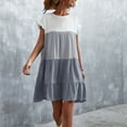 thumbnail image 4 of Jdlsppl Women's Short Sleeve Dresses Summer Flowy Short Ruffle Spring Casual Ruffled Cute Fashion Dress Grey X-Large, 4 of 4