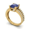 thumbnail image 2 of Solitaire with Accents Engagement Ring for Women - 3.48ct Simulated Tanzanite in 14K Yellow Gold Promise Ring, 2 of 6
