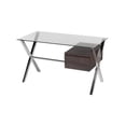 thumbnail image 5 of Pangea Home Beverly Small Modern Tempered Glass & Wood Veneer Desk in Espresso, 5 of 5