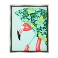 thumbnail image 3 of Stupell Industries Summery Pink Flamingo Floral Petal Patterned Umbrella Graphic Art Luster Gray Floating Framed Canvas Print Wall Art, Design by Amelie Legault, 3 of 5