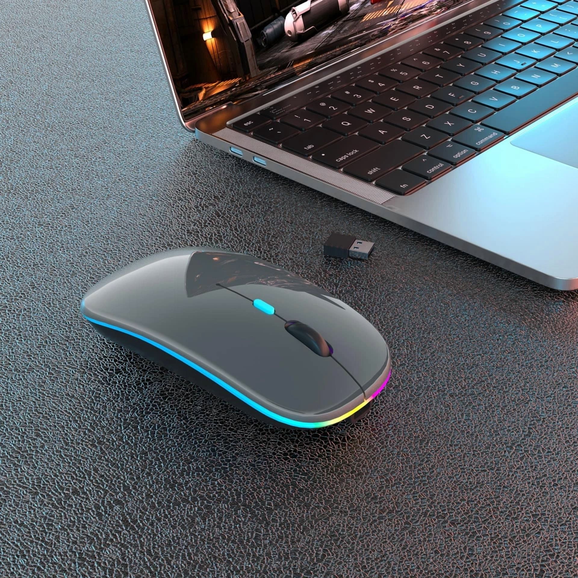 CIRCLE- Wireless Bluetooth Mouse Rechargeable Led Mice Silent Slim Laptop Pc Mac Mouse