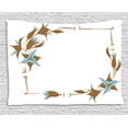 thumbnail image 1 of Brown and Blue Tapestry, Floral Pattern with Lines Curves Botany Inspired Abstract Art, Wall Hanging for Bedroom Living Room Dorm Decor, 60W X 40L Inches, Caramel Pale Blue White, by Ambesonne, 1 of 2