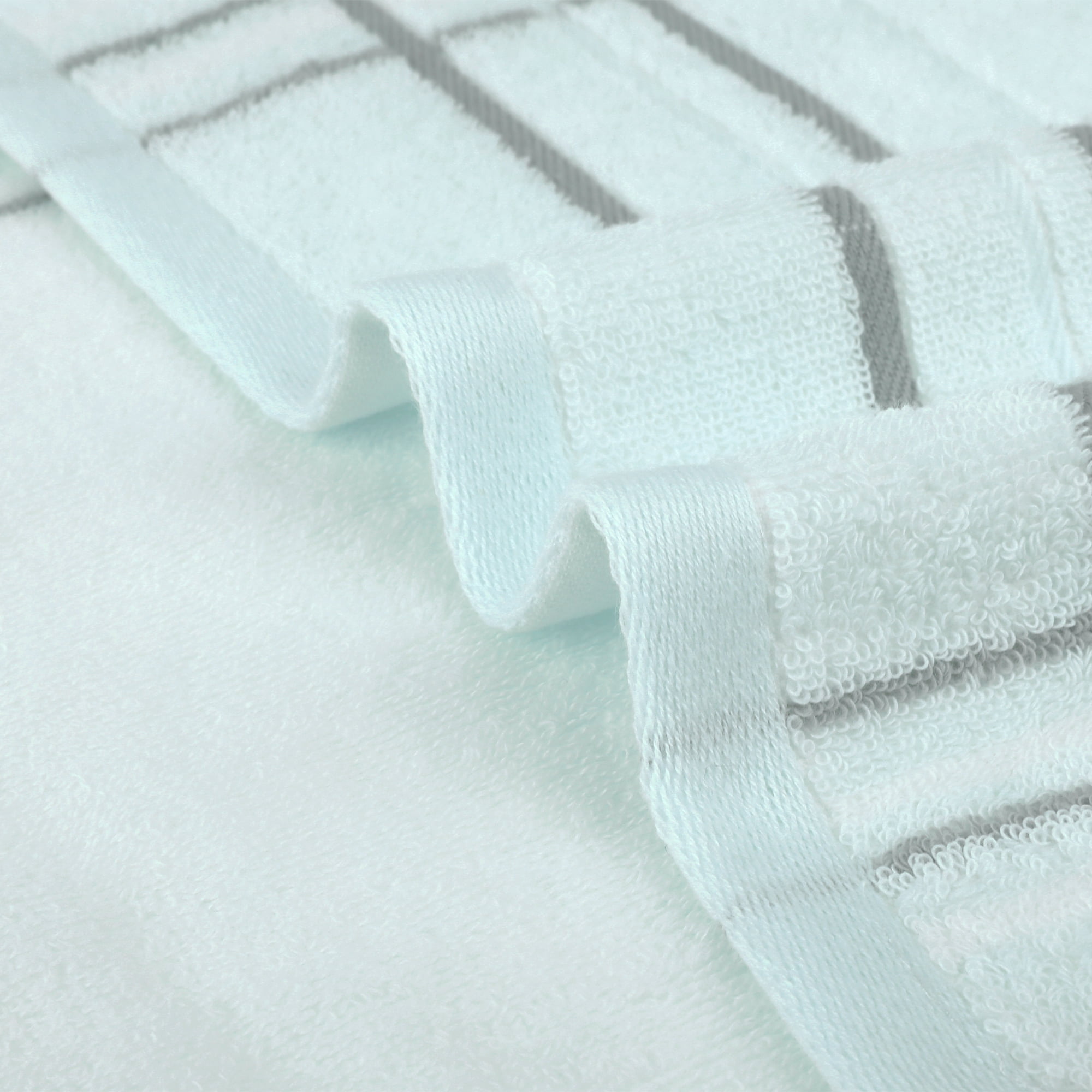 Unique Bargains Striped Cotton Hand Towels 13" x 29" Soft Set Blue 2-Piece