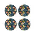 thumbnail image 2 of Kll Round Shape Drink Coasters Set Of 4,Pu Leather Absorbent Coasters Set Decorative Coffee Cup Coasters Housewarming Gift For Home Decor-Blue Floral, 2 of 9