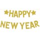 thumbnail image 1 of Banner de Feliz Año Nuevo Dorado para Decoraciones de Feliz Año Nuevo 2025, crea el ambiente perfecto para la velada, 1 of 5