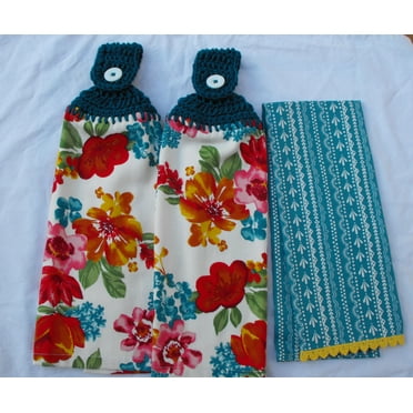 PIONEER WILDFLOWER - WHIMSY HANDMADE CROCHET TOP KITCHEN TOWELS