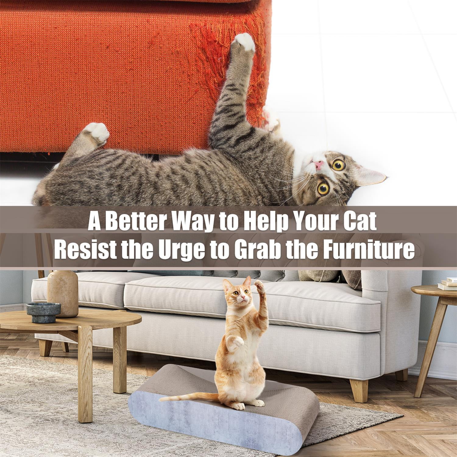 Pefilos 19" Cardboard Cat Scratcher Bed, Cat Scratch Pad House, Recyclable Corrugated Cat Scratching Toy, Stable and Durable, Beige Pefilos 19" Cardboard Cat Scratcher Bed, Cat Scratch Pad House, Recyclable Corrugated Cat Scratching Toy, Stable and Durable, Beige