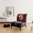 thumbnail image 2 of Designart "Beige Red Harmony In Chaos Balanced Disarray" Beige Floral Upholstered Accent Chair - Traditional Arm Chair For Bedroom, 2 of 7