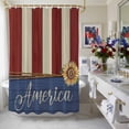 thumbnail image 4 of Independence Day Shower Curtain, 72" x 84", Freedom Red Blue Stripes Sunflower Waterproof Bathroom Curtain Washable Shower Curtain Set with 12 Hooks, 4 of 9