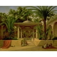 thumbnail image 2 of Vintage Apple Collection 32x26 Gold Ornate Wood Framed with Double Matting Museum Art Print Titled - Khabanija_fountain_cairo_1845, 2 of 4