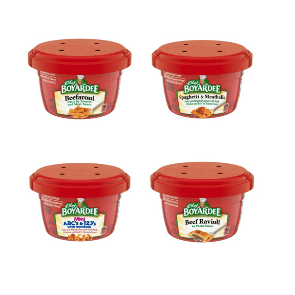 Chef Boyardee 7.5 oz Microwaveable Bowls – 12-Count Variety Pack of Ready-to-Eat Pasta Meals