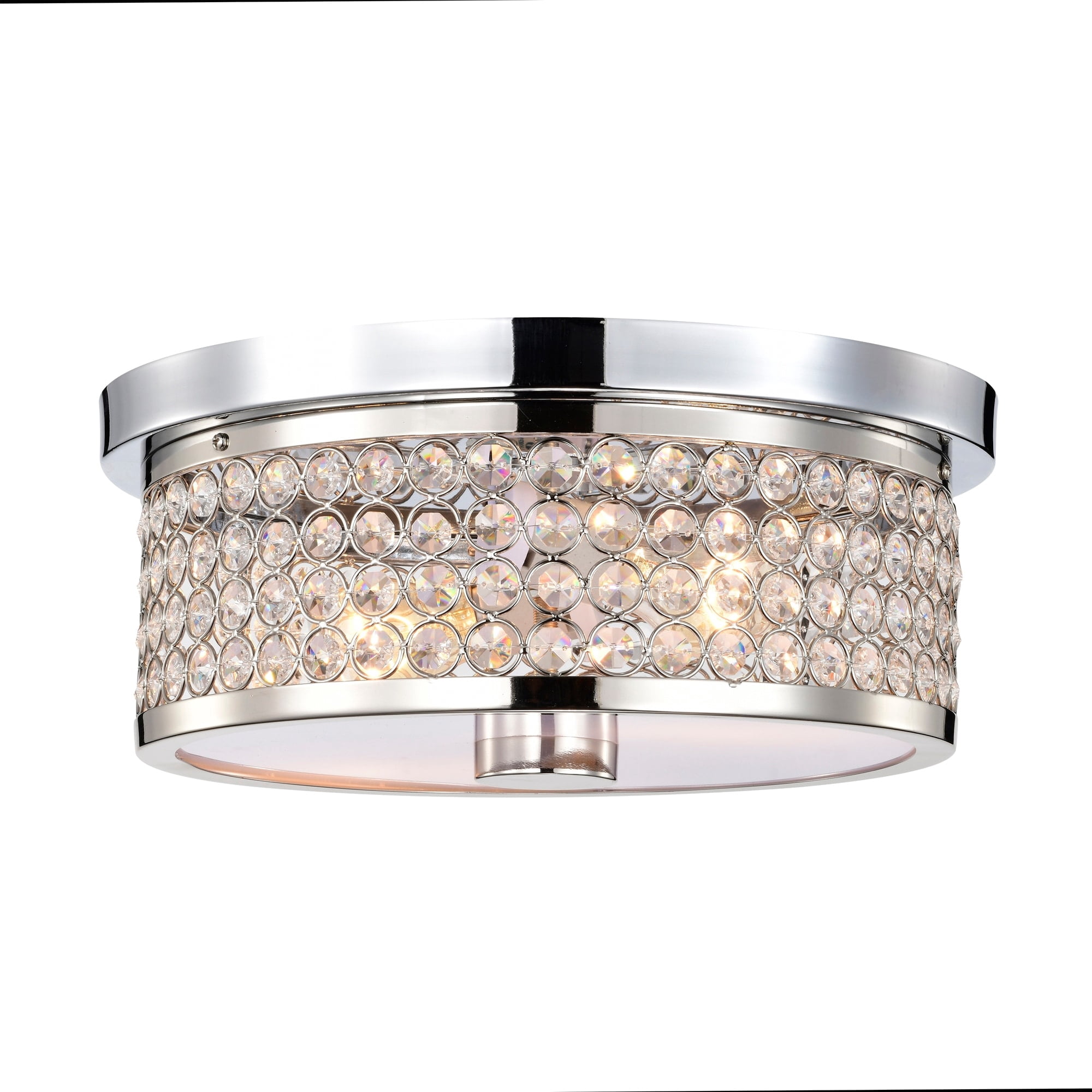 Pieni 12 in. 2-Light Indoor Polished Chrome Finish Semi-Flush Mount Ceiling Light with Light Kit