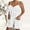 QR1_White, variante sur Meichang Combinaison en Chaîne Métallique pour Femmes, Combinaison Courte Élégante avec Poches, une Pièce