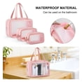 thumbnail image 3 of Lazer Accessories Lazer Makeup Travel Pouch, Cosmetic Bag, Travel Kit Pouch For Toiletries, Brushes And Cosmetics - Set Of 3 - Washbag Pouch - Pink, 3 of 9