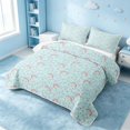 thumbnail image 3 of Erosebridal Cartoon Rainbow Quilt King, Kawaii Love Heart King Coverlet Set, Pink Reversible, Mint Rainbow, 3 Pieces (1 Bedspread and 2 Pillowcases), 3 of 7