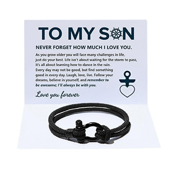 Misterolina To My Son Love You Forever Nautical Bracelet Waterproof Paracord Cuff