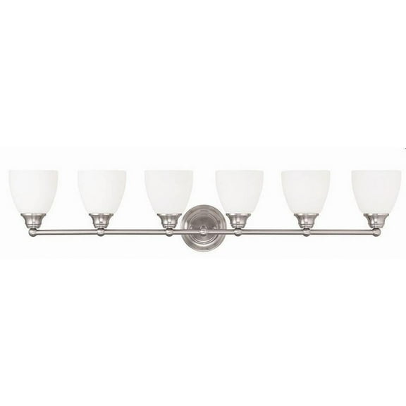 6 Light Bathroom Light in Traditional Style 42 inches Wide By 9 inches High-Brushed Nickel Finish Bailey Street Home 218-Bel-1764361