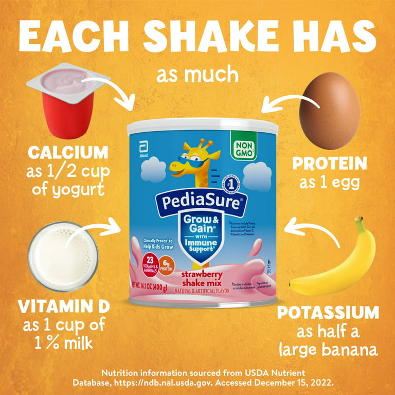 PediaSure Grow & Gain with Immune Support, Kids Protein Shake, 27 Vitamins  and Minerals, 7g Protein, Helps Kids Catch Up On Growth, Non-GMO