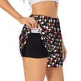 thumbnail image 5 of Rocae Houndstooth Green Red for Women's Athletic Shorts Quick Dry Workout Hiking Shorts With Pockets for Running, Yoga, Gym, Sports Medium, 5 of 9