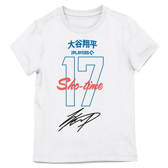 Shohei Ohtani MVP Players #17 Girl's White Crew Neck Short Sleeve T-Shirt-Large
