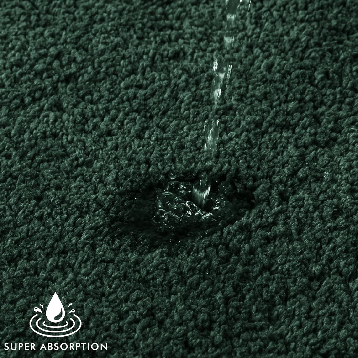 Dark Green Bathroom Rugs Set 2 Piece, Non Slip Bath Mat with Absorbent Microfiber, Ultra Soft Thick Rugs for Bathroom Floor Tub Shower Christmas Decor, Machine Washable (16 x 24 Inches)