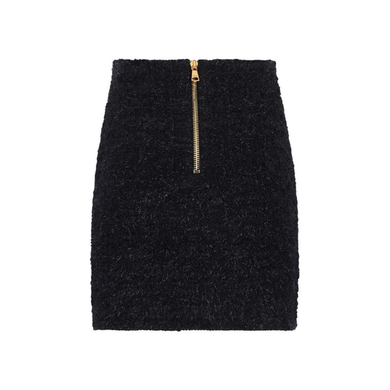 Balmain Female Maze Monogram Tweed Skirt Black Sizes FR 32 Balmain Female Maze Monogram Tweed Skirt Black Sizes FR 32