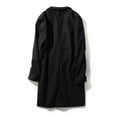 thumbnail image 4 of QQAMB Men's Coat Plus Size Long Sleeve Turndown Collar Solid Color Button Winter Warm Trench Coat Black 2XL, 4 of 4