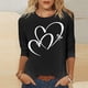thumbnail image 2 of TaTaai Women's A 3/4 Sleeve Christmas Printed Round-neck Top Gift, 2 of 6