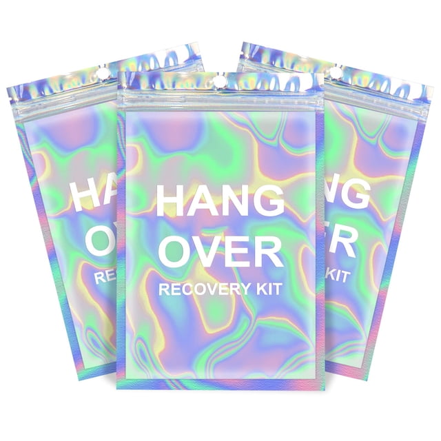 Kit de bolsas para resaca Fcuadro holográficas, 20 unidades, para despedida de soltera