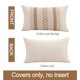 thumbnail image 2 of Fundas de almohada lumbar de 12.0 x 20.0 in para sala de estar de granja, algodón y arpillera con textura a rayas tejidas boho 2 piezas (beige y marrón), 2 of 5