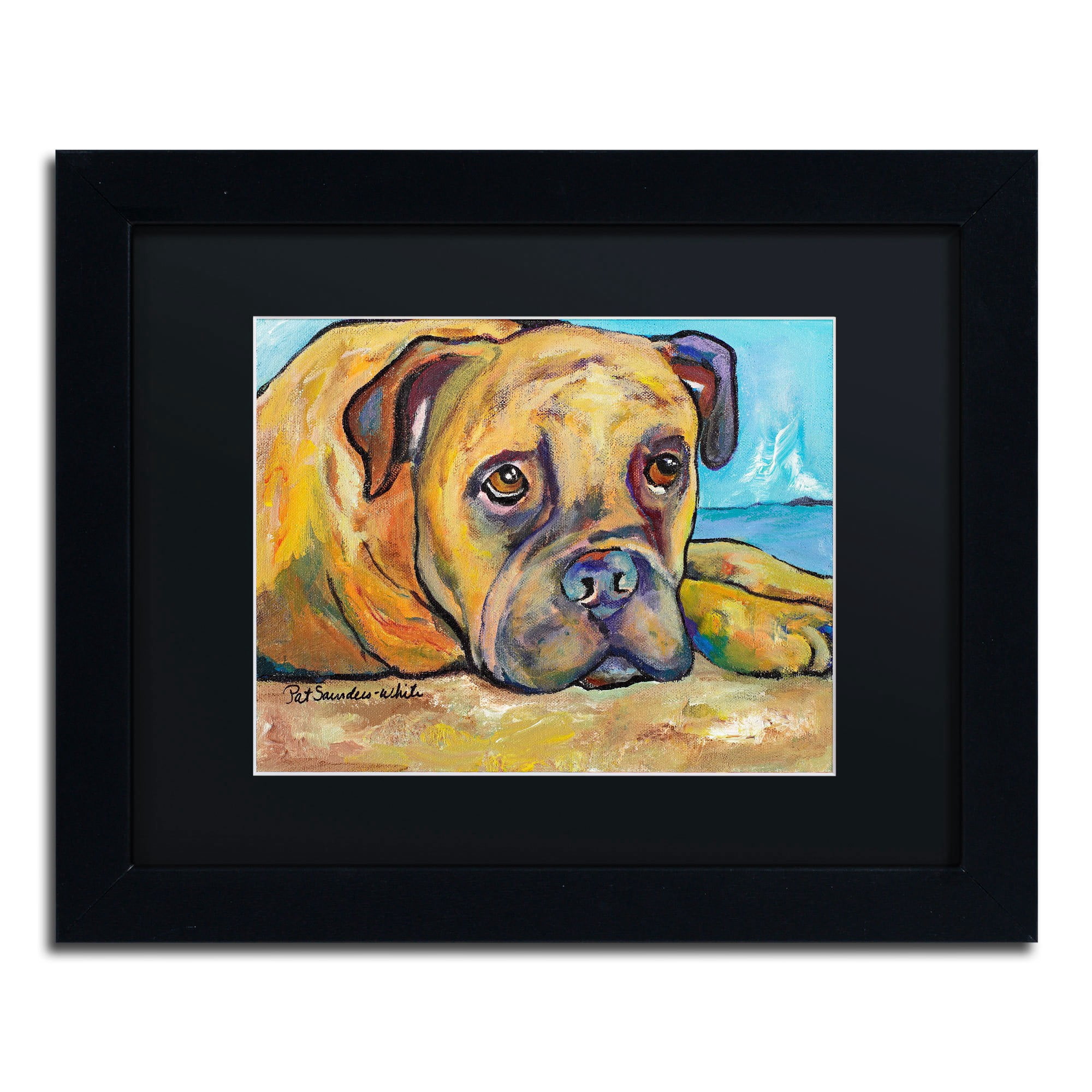 Trademark Fine Art "Lexie" Canvas Art by Pat Saunders-White, Black Mat, Black Frame