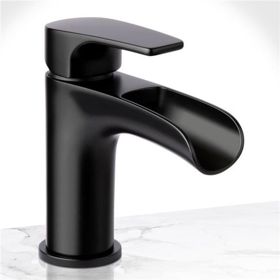Miseno MNO5882LFB Cascade Single Hole Bathroom Faucet, Black