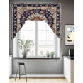 thumbnail image 3 of Navy Blue Boho Kitchen Curtains Swag Valance for Windows/Bathroom/Cafe, Contemporary Abstract Ethnic Vintage Geometric Rod Pocket Drape Panel Swag Curtains Valance for Bedroom/Living Room 56"x36", 3 of 6