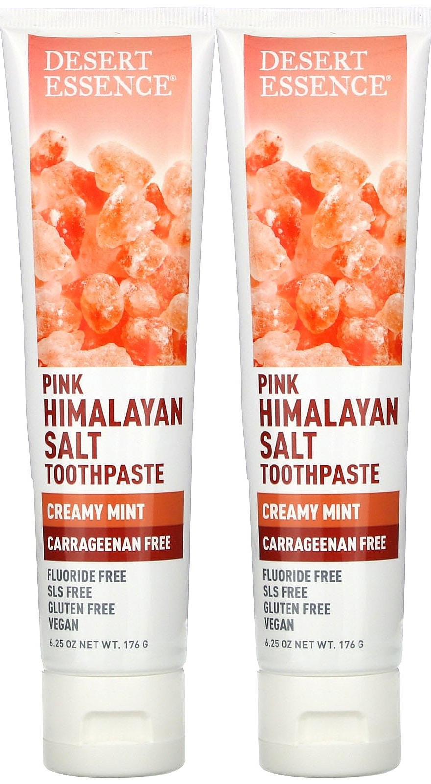 (2 Pack)Desert Essence Pink Himalayan Salt Toothpaste, Creamy Mint, 6.