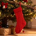 thumbnail image 5 of Christmas Stockings,Knitted Socks Christmas Decoration,Christmas Cable Knit Stocking,11.81 Inch Knitted Xmas Stocking,Christmas Party Fireplace Family Hanging Stocking Decorations,Red, 5 of 5