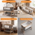 thumbnail image 6 of Chastar Bassinet, Foldable Bedside Bassinet with 6 Adjustable Heights and Mesh Panels, for Newborns, Gray, 6 of 8