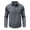 Dark Gray, variant on Chest Pocket Soft Heather Linen Cotton Henley Collar Shirt for Men Half Button Placket Wrinkle Resistant Daily Vacation Blouse Khaki L