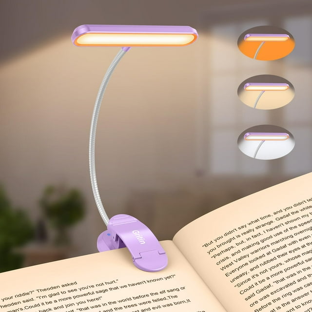 Book Light Gritin recargable con 19 LED, 3 temperaturas de color